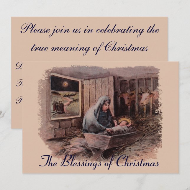 Die Segnungen der Weihnachtszeit-Party Einladung (Vorne/Hinten)