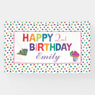 Die sehr hungrige Raupe Butterfly zum Geburtstag Banner