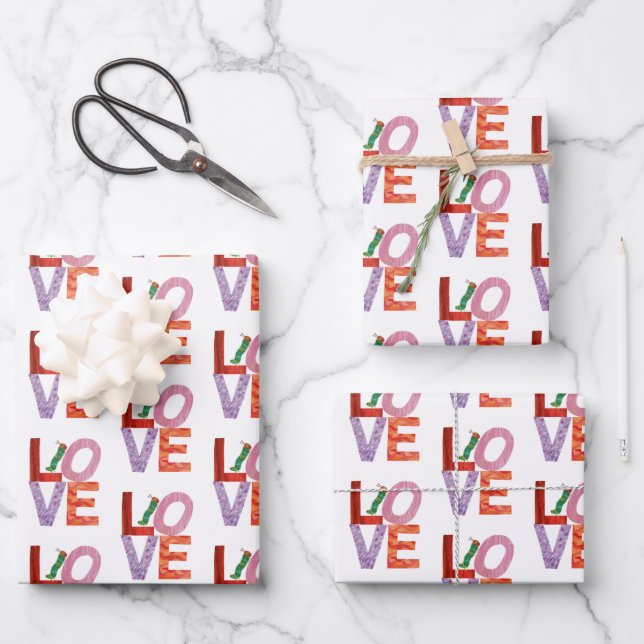 Die sehr hungrige Raupe | LIEBE Geschenkpapier Set (Vorderseite)