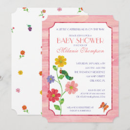 Die sehr hungrige Raupe | Pink Baby Dusche Einladung