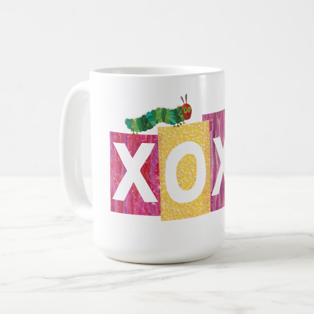Die sehr hungrige Raupe | XOXO Kaffeetasse (Vorderseite Links)