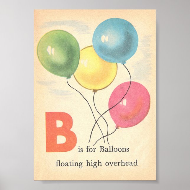 Die sehr Vintage Alphabet, Buchstabe B Poster (Vorne)