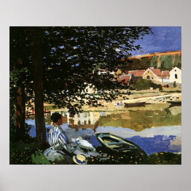 Die Seine-Bank, Bennecourt von Claude Monet Poster (Vorne)