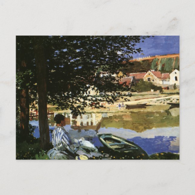 Die Seine-Bank, Bennecourt von Claude Monet Postkarte (Vorderseite)