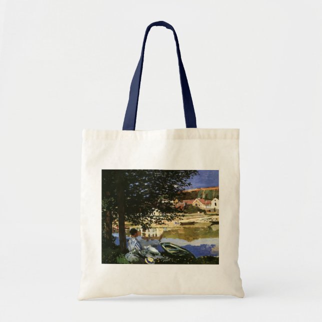 Die Seine-Bank, Bennecourt von Claude Monet Tragetasche (Vorne)