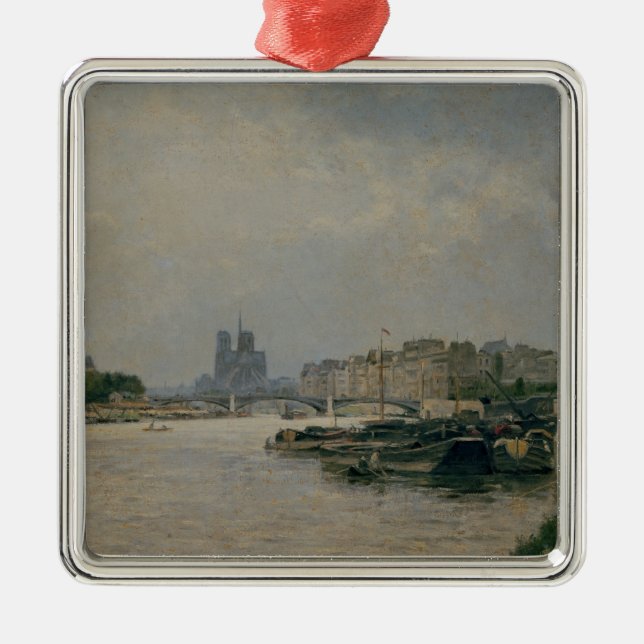 Die Seine von Quai de la Rapee Ornament Aus Metall (Vorne)