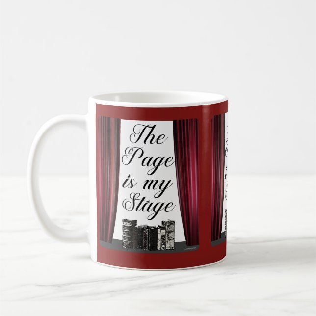 Die Seite ist mein Bühne Autor Slogan Kaffeetasse (Links)