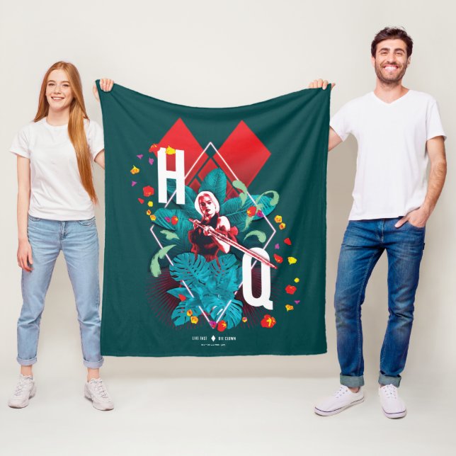 Die Selbstmordkommando | Harley Quinn Floral Diamo Fleecedecke (Beispiel)