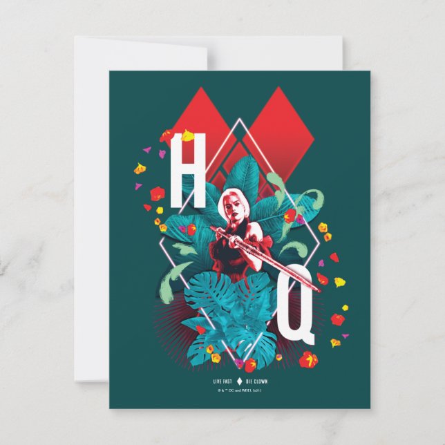 Die Selbstmordkommando | Harley Quinn Floral Diamo Mitteilungskarte (Vorderseite)