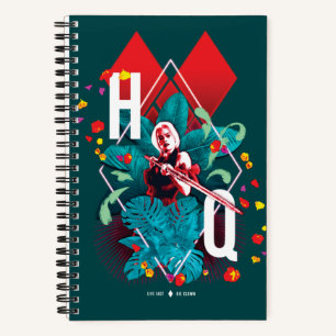 Die Selbstmordkommando   Harley Quinn Floral Diamo Notizbuch