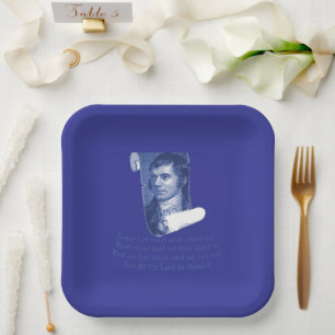 Die Selkirk-Gnade Burns Night Supper Gebet Blau Pappteller