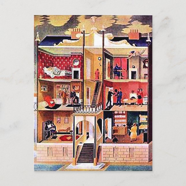 Die seltsame Kunst, das Boarding House Postkarte (Vorderseite)