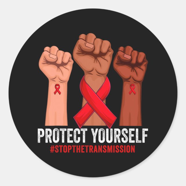Die Sensibilisierung für HIV/Aids Runder Aufkleber (Vorderseite)