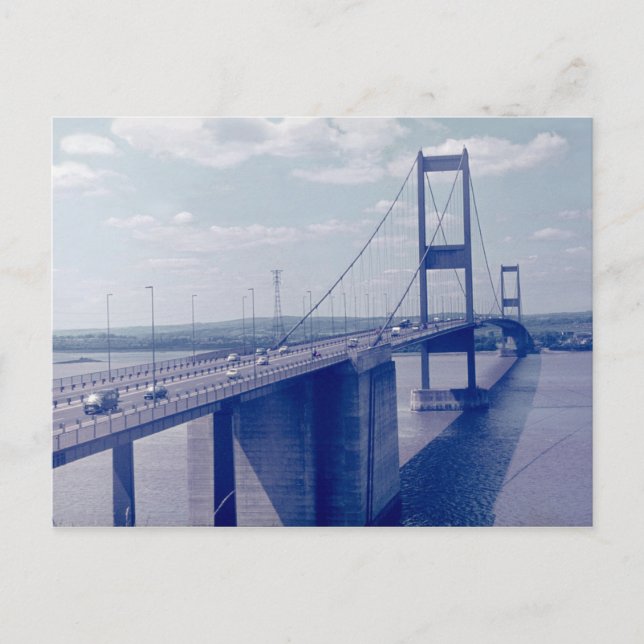 Die Severn Bridge aus Aust (1970er) Postkarte (Vorderseite)
