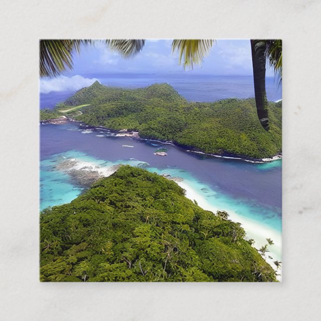 Die Seychellen sind eine Inselgruppe im Quadratische Visitenkarte (Vorderseite)