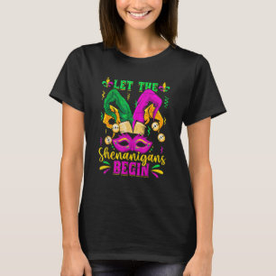 Die Shenanigans gelassen Jester Mardi Gras Carniv T-Shirt