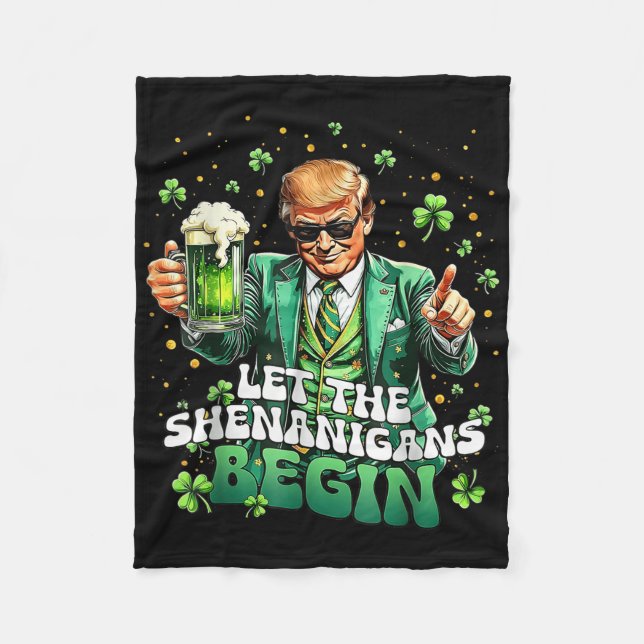 Die Shenanigans ließ Funny Trump St Patricks Fleecedecke (Vorderseite)
