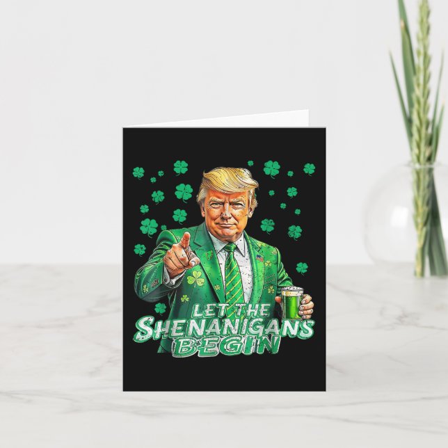 Die Shenanigans ließ Funny Trump St Patricks Karte (Vorderseite)