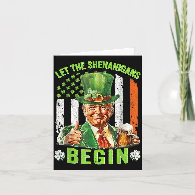 Die Shenanigans ließ Funny Trump St Patricks Karte (Vorderseite)