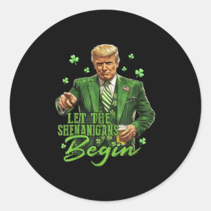 Die Shenanigans ließ Funny Trump St Patricks Runder Aufkleber