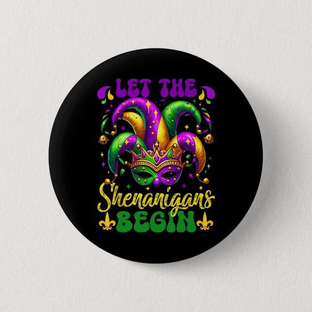 Die Shenanigans ließ Mardi Gras 5 Button (Vorderseite)