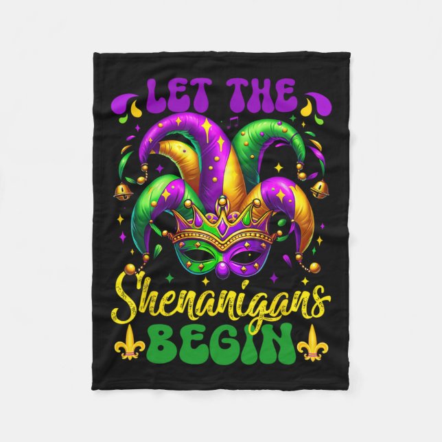 Die Shenanigans ließ Mardi Gras 5 Fleecedecke (Vorderseite)