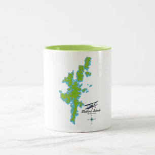 Die Shetland-Inseln Karte Zweifarbige Tasse