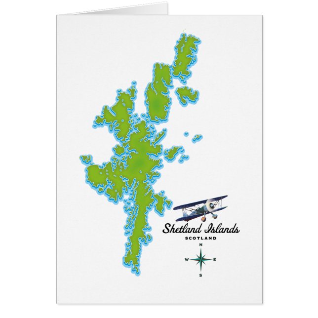 Die Shetland Islands-Karte (Vorne)