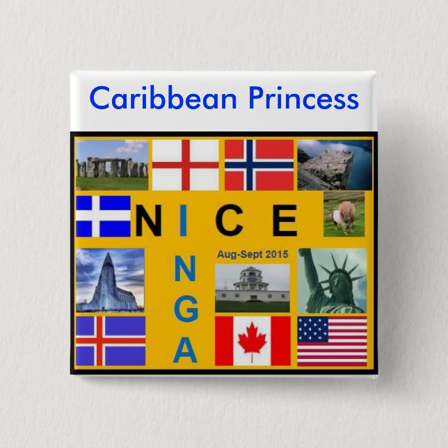 Die Shetlandinseln-Flaggen-Knopf Button (Vorderseite)