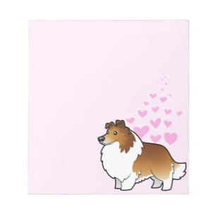 Die Shetlandinseln-Schäferhund/Collie-Liebe Notizblock