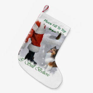Die Shetlandinseln-Schäferhund glauben Weihnachte Kleiner Weihnachtsstrumpf