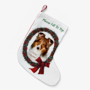 Die Shetlandinseln-Schäferhund-Kranz-Weihnachten Kleiner Weihnachtsstrumpf