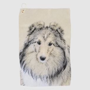 Die Shetlandinseln-Schäferhund-Malerei - niedlich Golfhandtuch
