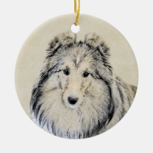 Die Shetlandinseln-Schäferhund-Malerei - niedlich Keramikornament