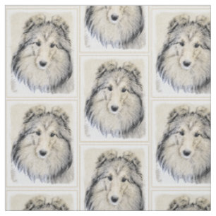 Die Shetlandinseln-Schäferhund-Malerei - niedlich Stoff