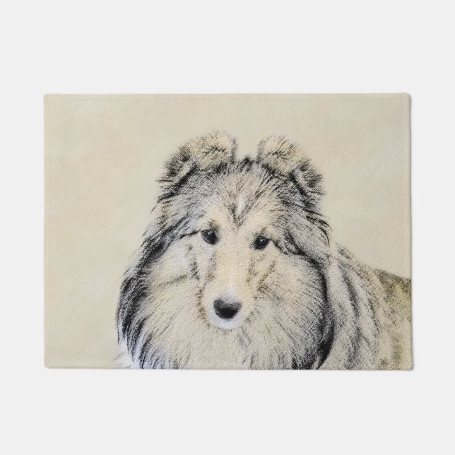 Die Shetlandinseln-Schäferhund-Malerei - niedliche Fußmatte (Vorderseite)