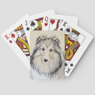 Die Shetlandinseln-Schäferhund-Malerei - niedliche Spielkarten