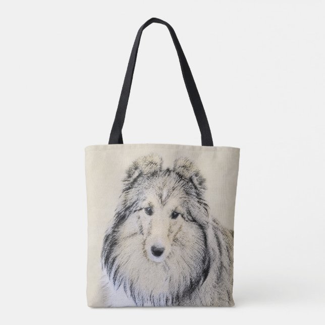 Die Shetlandinseln-Schäferhund-Malerei - niedliche Tasche (Rückseite)