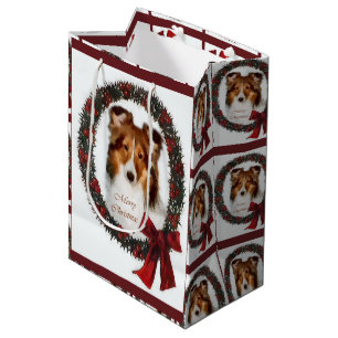 Die Shetlandinseln-Schäferhund Sheltie Weihnachte Mittlere Geschenktüte