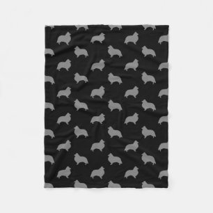 Die Shetlandinseln-Schäferhund-Silhouette-Muster Fleecedecke