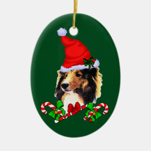 Die Shetlandinseln-Schäferhund-Weihnachten Keramik Ornament