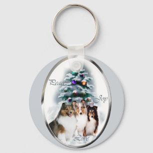 Die Shetlandinseln-Schäferhund-Weihnachtsgeschenk Schlüsselanhänger