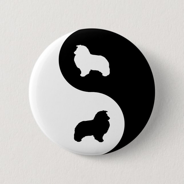 Die Shetlandinseln-Schäferhund Yin Yang Button (Vorderseite)