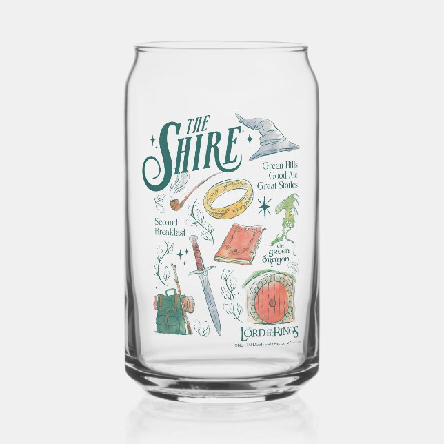 Die Shire™-Aquarell-Collage-Grafik Dosenglas (Vorderseite)