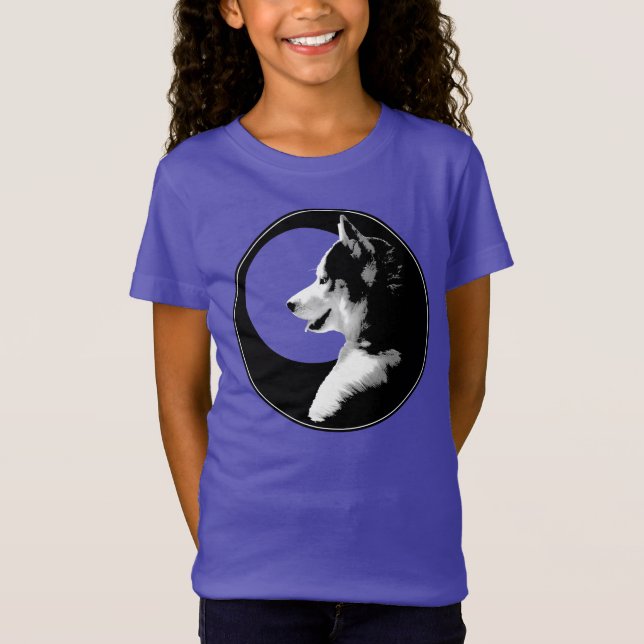 Die Shirt-Wolf-Hundedes kindes des heiseres Kindes T-Shirt (Vorderseite)