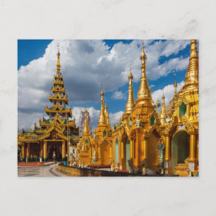 Die Shwedagon Pagode in Rangoon Myanmar Postkarte