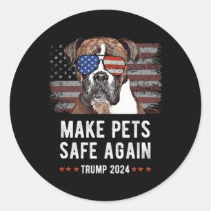 Die Sicherheit von Haustieren - Boxer Dog Trump 20 Runder Aufkleber