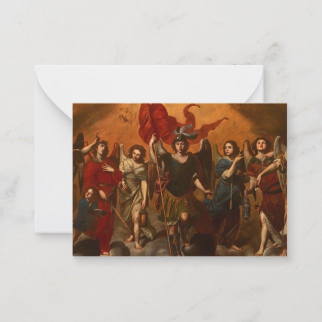 Die sieben Archangels von Massimo Stanzione Mitteilungskarte (Vorderseite)