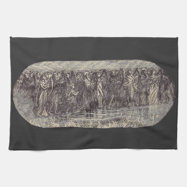 Die sieben Engel mit sieben Trompeten Geschirrtuch (Horizontal)