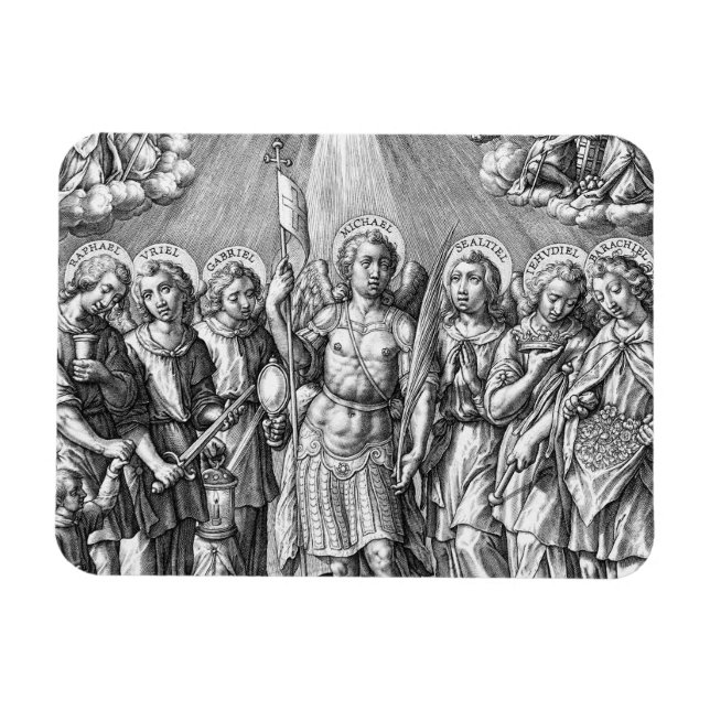Die Sieben Erzengel (M 034; Stich) Magnet (Horizontal)